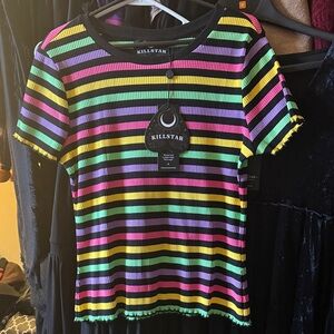 Killstar rainbow striped Blair top
